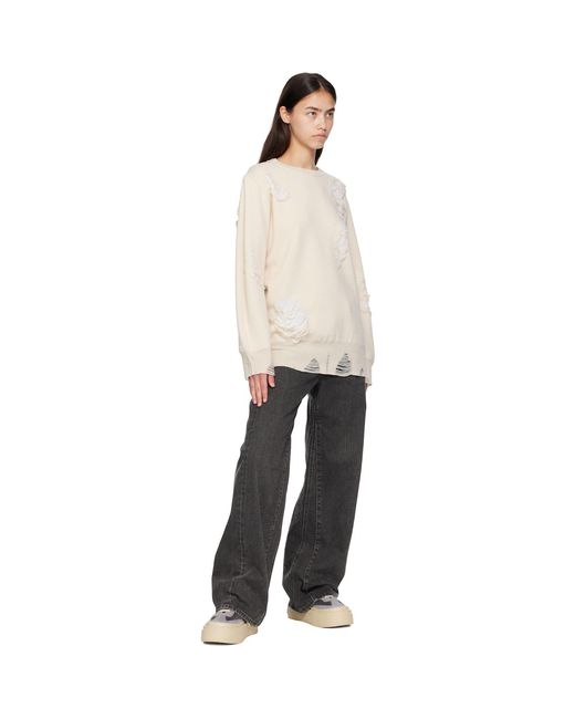 MM6 by Maison Margiela Black Off- Double-Faced Sweater