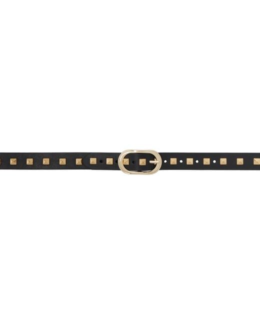 Ernest W. Baker Black Studded Leather Belt for men
