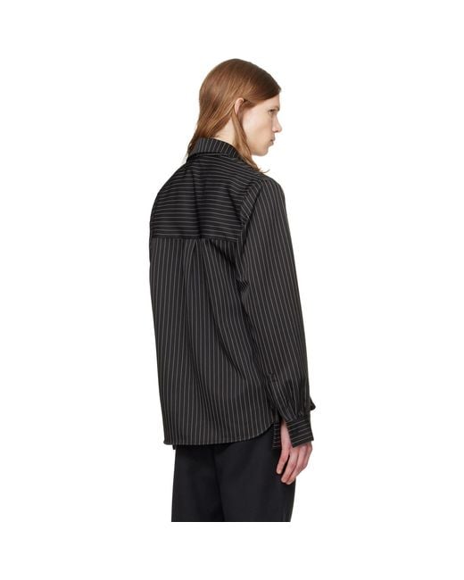 AV VATTEV Black Detachable Collar Scarf Shirt for men