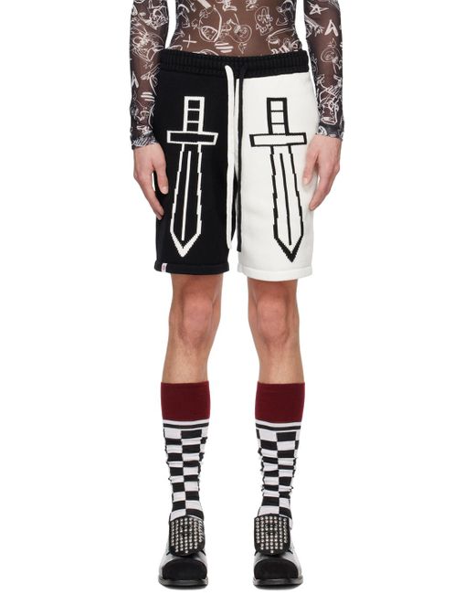 Charles Jeffrey Black Heraldry Shorts for men