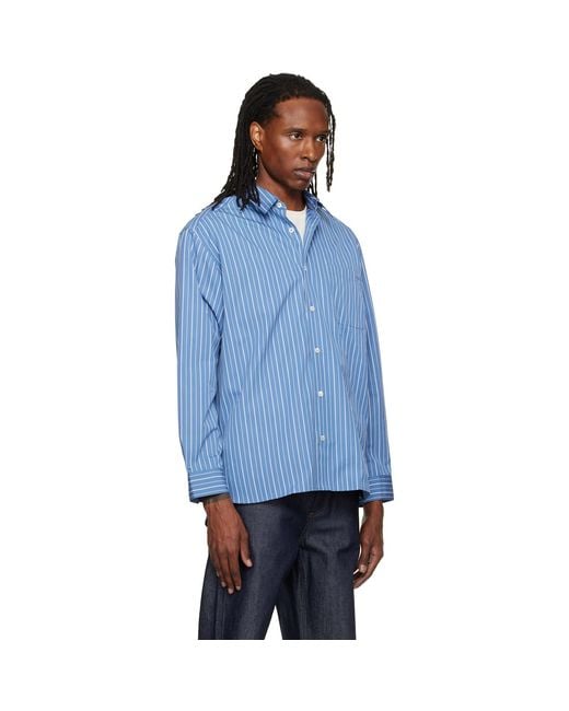 A.P.C. Blue Malo Logo Shirt for men