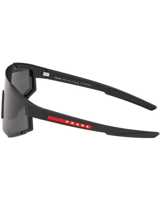 Prada Black Linea Rossa Impavid Sunglasses for men