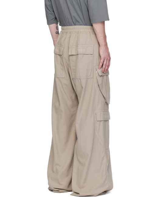 Rick Owens Men's Natural Off- Porterville Double Jumbo Belas Cargo