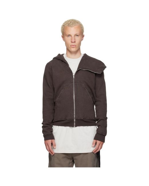 Rick Owens Brown Tower Mountain Hoodie for men