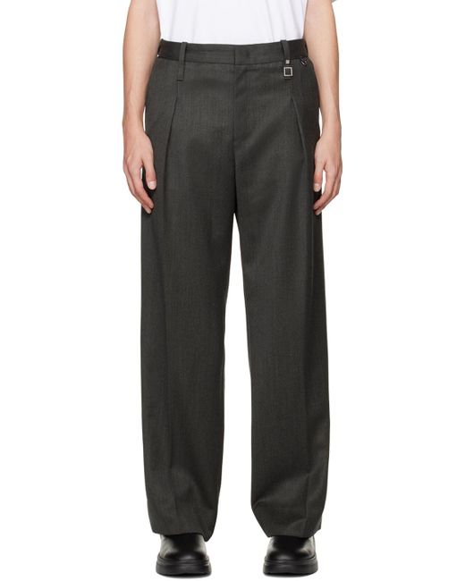 Wooyoungmi Black Gray Tapered Trousers for men