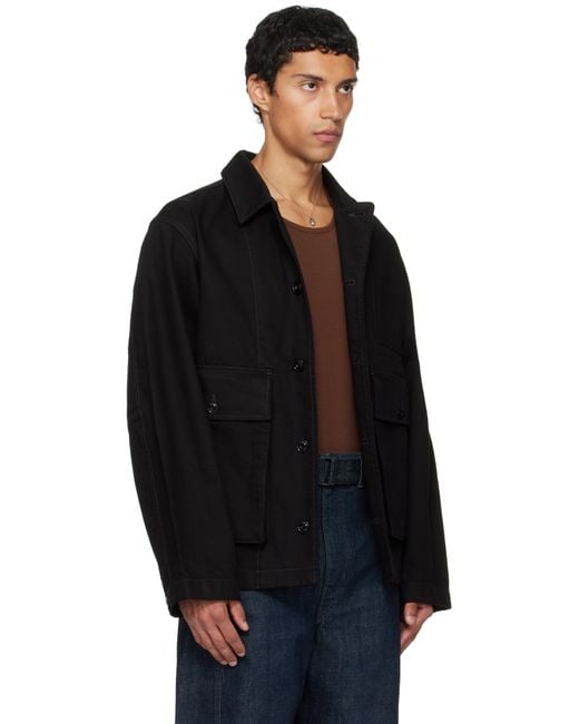 Lemaire Black Boxy Denim Jacket for men