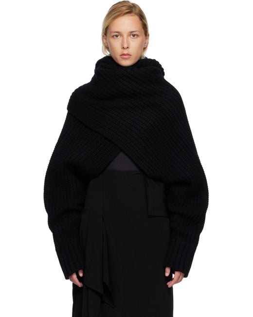 Sacai Black Wool Knit Pullover Turtleneck