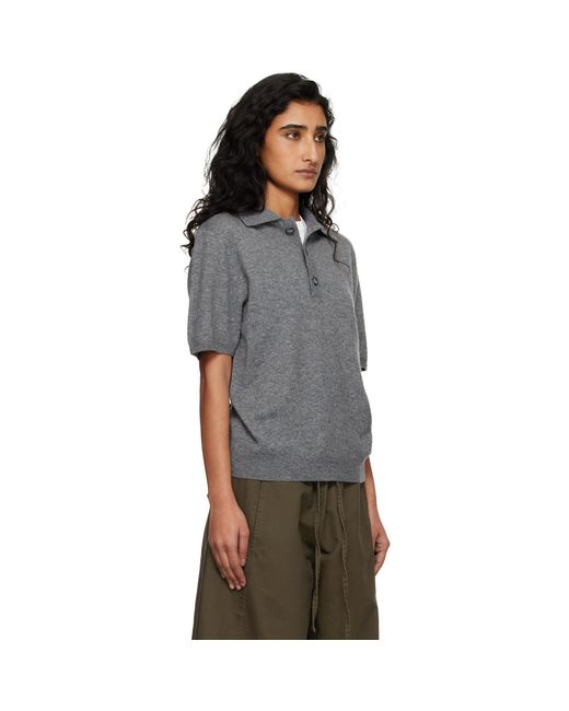 Entire studios Black Short Sleeve Knit Polo