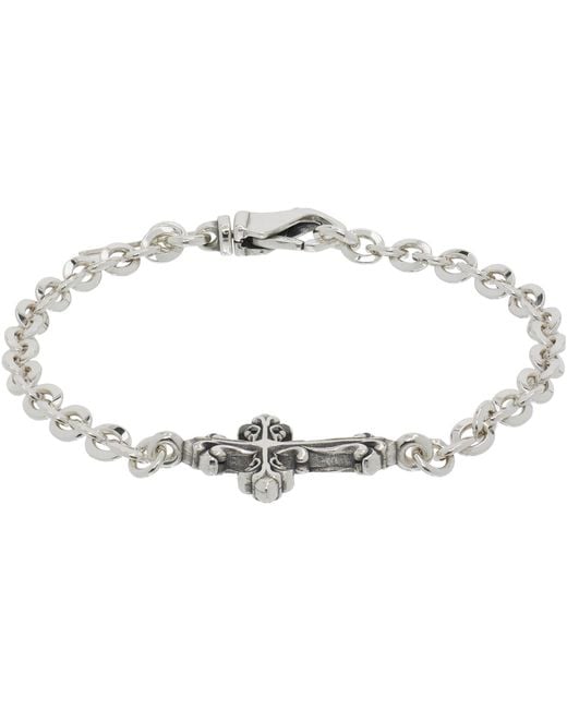 Emanuele Bicocchi Metallic Avelli Cross Bracelet for men