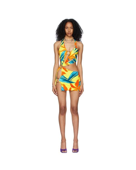 Louisa Ballou Multicolor Ssense Exclusive Yellow & Blue Sex Wax Dress