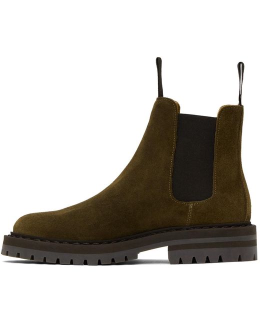 Common Projects Brown Taupe Stamped Chelsea Boots
