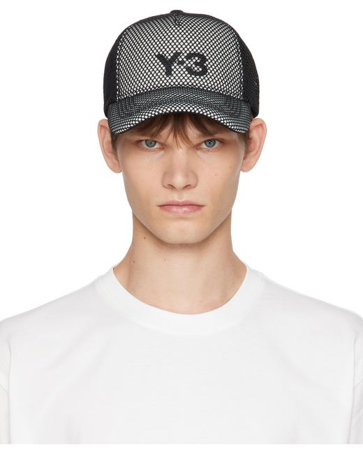 Y-3 Gray Logo Trucker Cap for men
