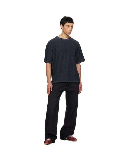 Maison Margiela Blue Exposed Seam T-Shirt for men