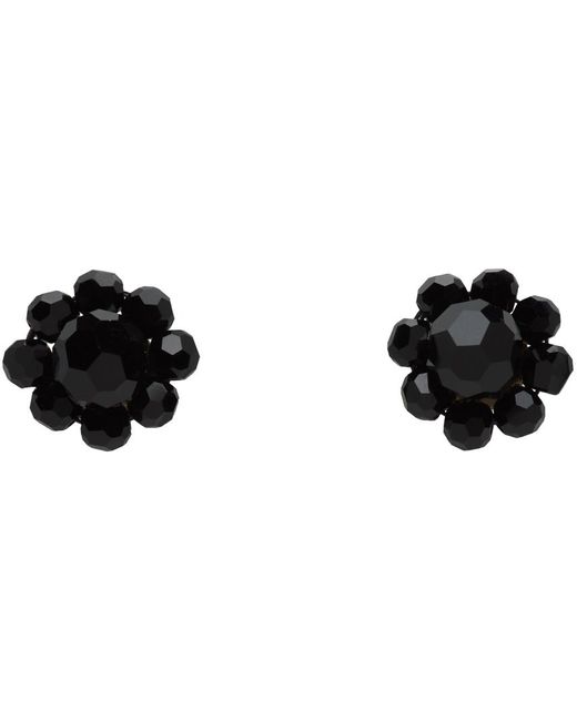 Simone Rocha Black Mini Daisy Stud Earrings for men