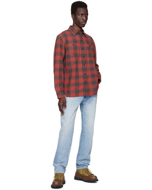 RRL Plaid Work Shirt in Red for Men | Lyst UK