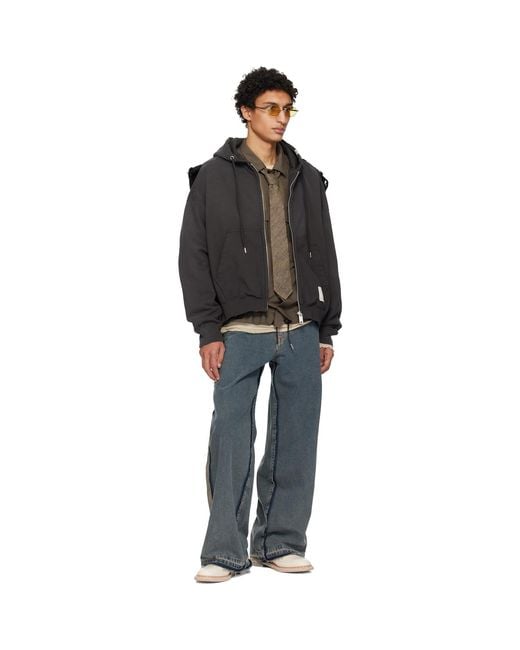 Maison Mihara Yasuhiro Black Pullover Combined Hoodie for men