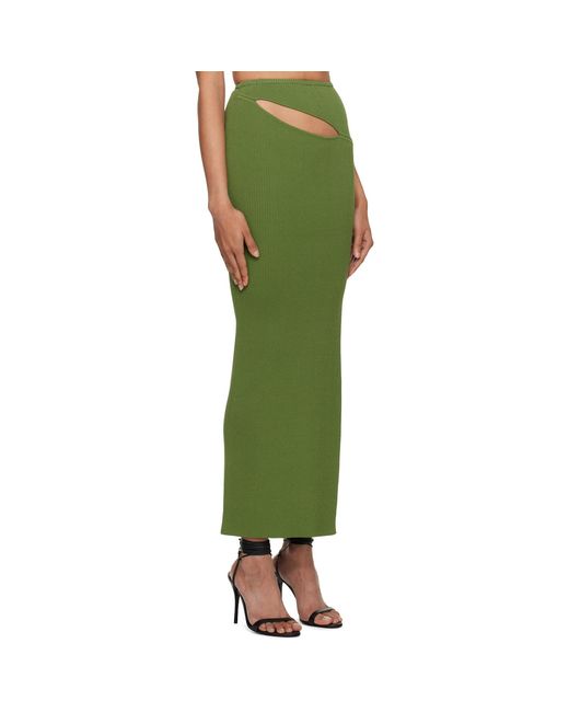 Christopher Esber Green Hip Slashed Maxi Skirt