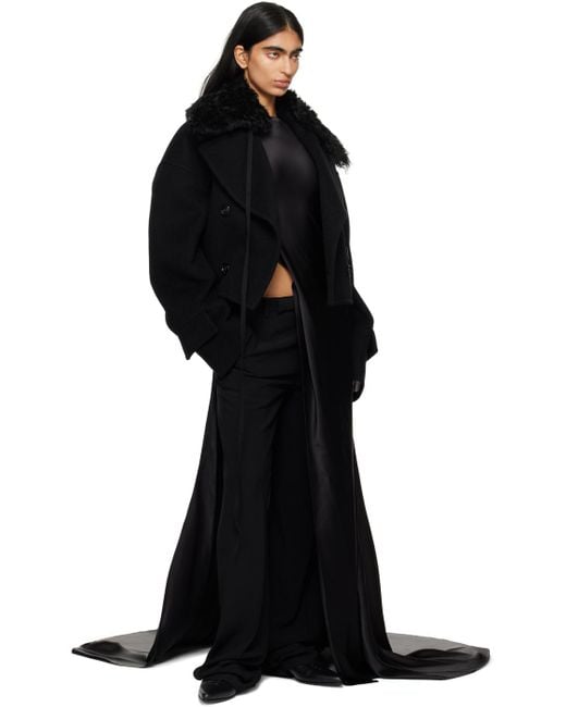 Ann Demeulemeester Davin Double-Breasted Short Jacket in Black | Lyst