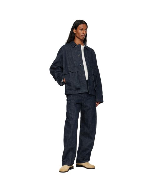 Lemaire Blue Boxy Denim Jacket for men