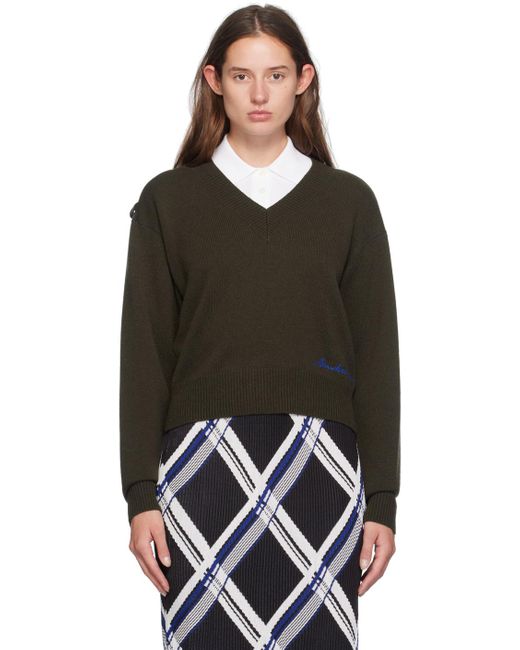 Burberry V Neck Sweater in Black Lyst UK