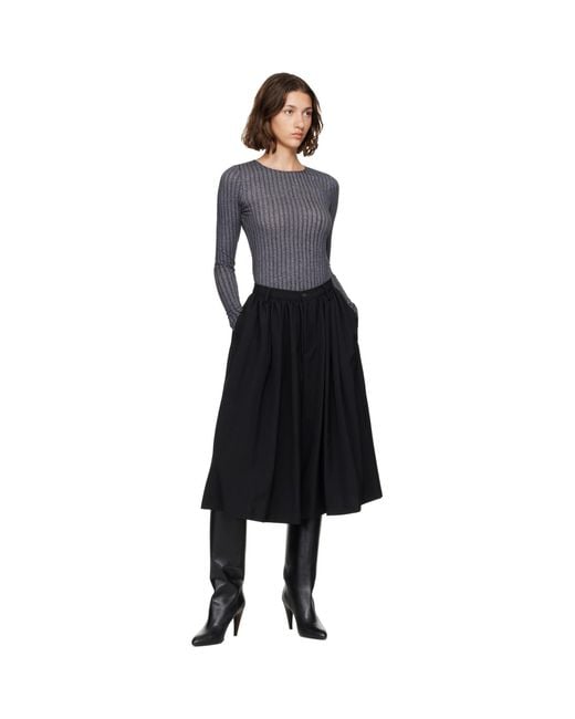 MM6 by Maison Margiela Black 'Trompe L'Oeil' Long-Sleeved T-Shirt