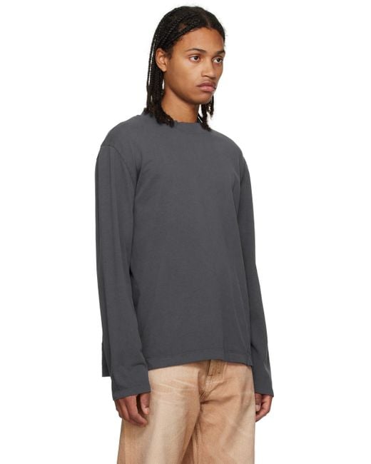Our Legacy Black Gray Twisted Long Sleeve T-shirt for men