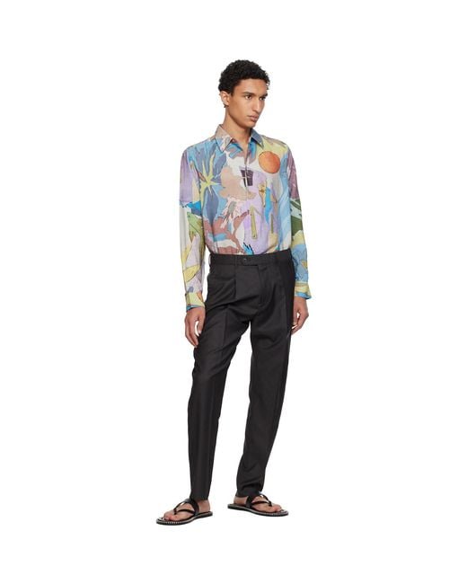 Paul Smith Black Pleated Trousers for men