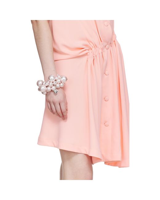 August Barron Pink Puffed Faux-Pearl Bracelet