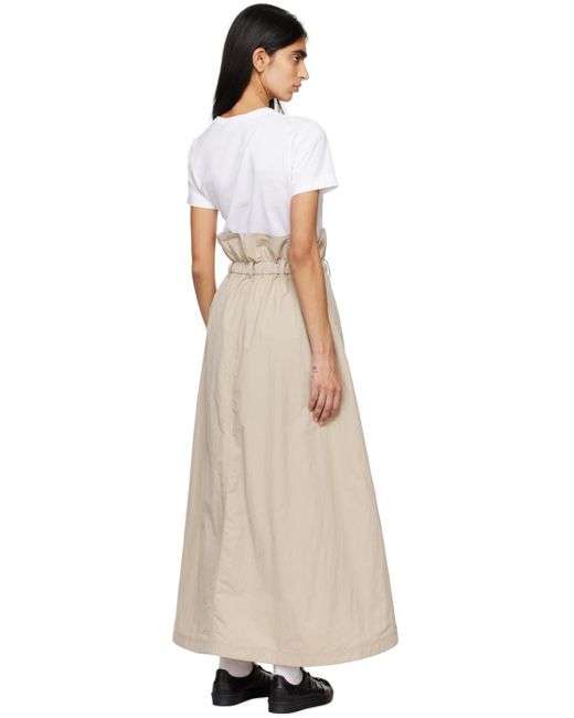 Y-3 Natural Tan Crinkled Maxi Skirt