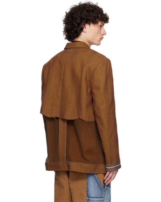 ジャケット ANDERSSON BELL INSIDE OUT BROWN SHEER JACKET 5JH931 ANDERSSON BELL Inside Out Sheer Blazer in Brown for Men | Lyst