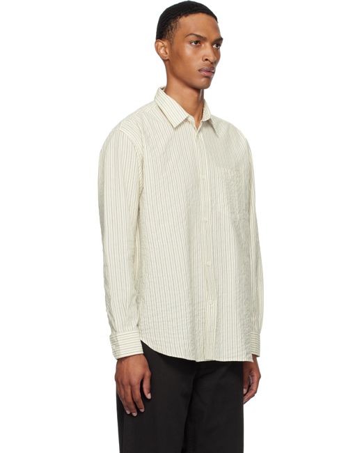 Norse Projects Black Mo Oversized Striped Shirt for men