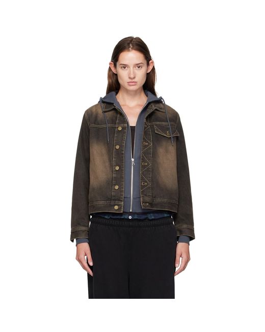 Carter Young Black Overdyed Arch Denim Jacket