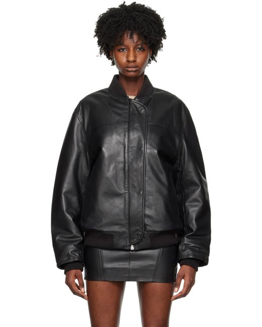 REMAIN Birger Christensen Black Ssense Exclusive Leather Jacket
