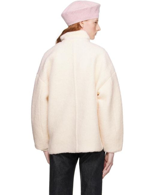 Ganni Natural Wool Blend Bouclé Jacket