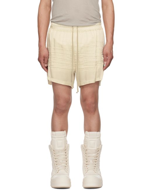 メンズ Rick Owens オフホワイト Hollywood Boxers ショートパンツ Natural
