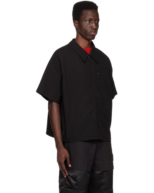 Spencer Badu Black Zip Pocket Shirt for men