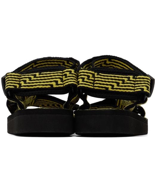 Suicoke Black & Yellow Depa-jc01 Sandals for men