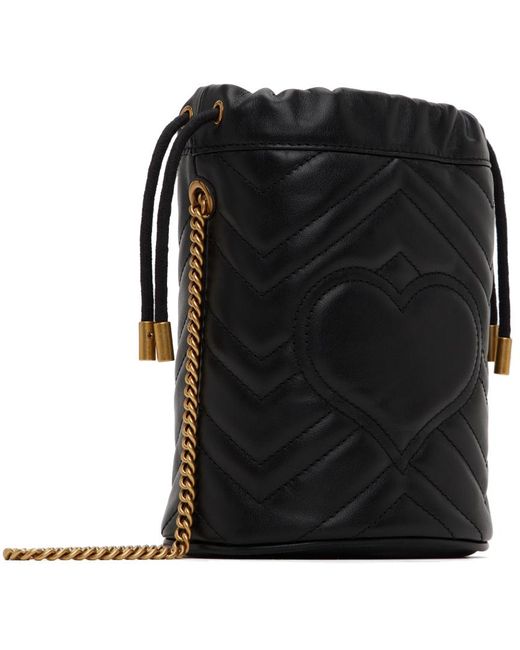 Gucci Black Mini Gg Marmont Bucket Bag