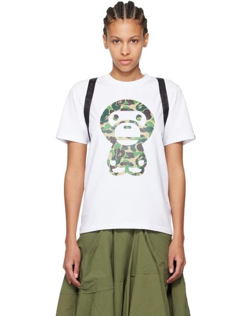 T-shirt blanc à baby milo à motif camouflage abc A Bathing Ape en coloris Green