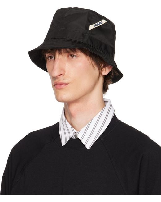 Jacquemus Black Le Bob Ovalie Bucket Hat for men