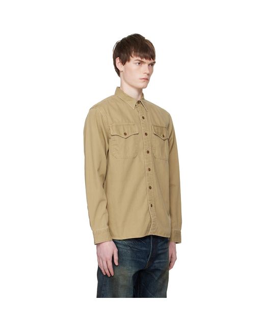 RRL Natural Twill Officer's Work Shirt for men