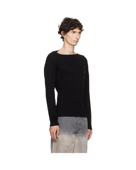 Vivienne Westwood Black Long Sleeve Hebo T-Shirt for men