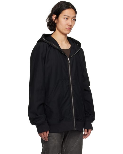 メンズ Rick Owens ブラック Hollywood フライト ボンバージャケット Black