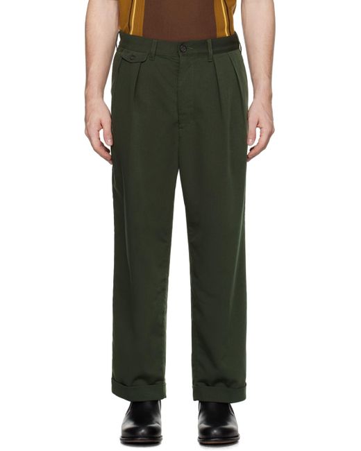 Beams Plus Black 2 Pleats Trousers for men