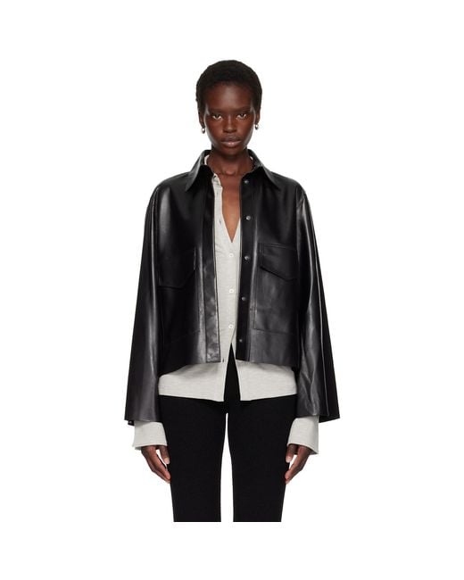 Nour Hammour Black Darcy Leather Jacket