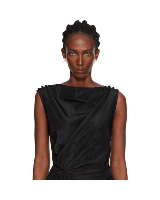 Simone Rocha Black Petite Bow Daisy Stud Earrings