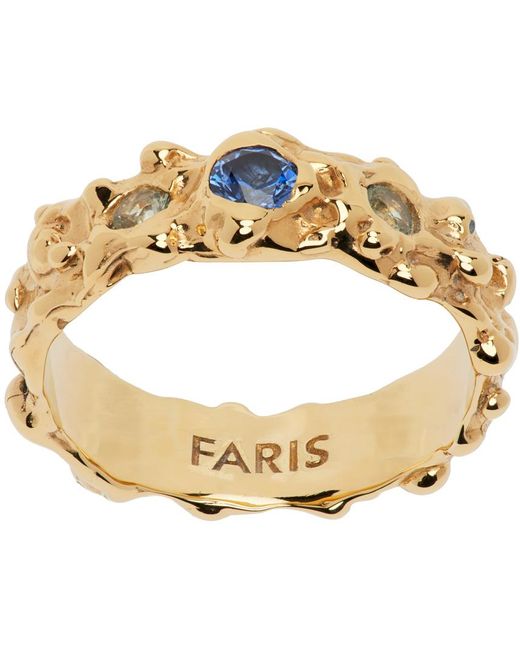 Faris Metallic Roca Gem Band Ring for men