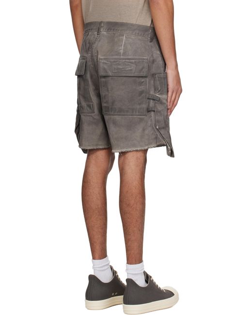 Rick Owens Black Hollywood Stefan Cargo Denim Shorts for men