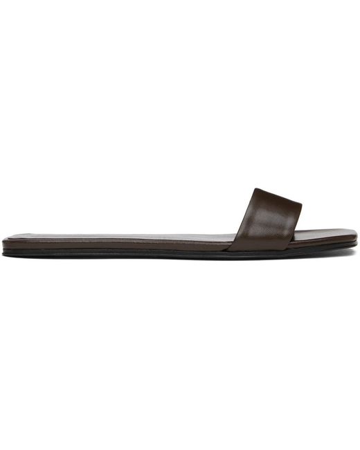 The Row Black Brown Chocolate Sandals