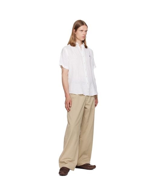 Polo Ralph Lauren Classic Fit Linen Shirt in White for Men | Lyst UK